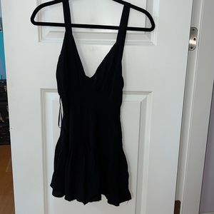 Forever 21 Black Low Cut Romper, Size Small